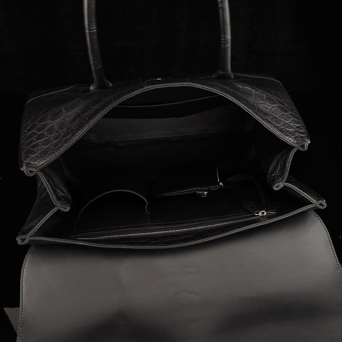 Crocodile Leather Briefcase Black