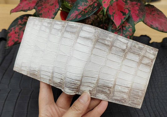 Preorder Himalaya White Genuine Crocodile Leather Wallet