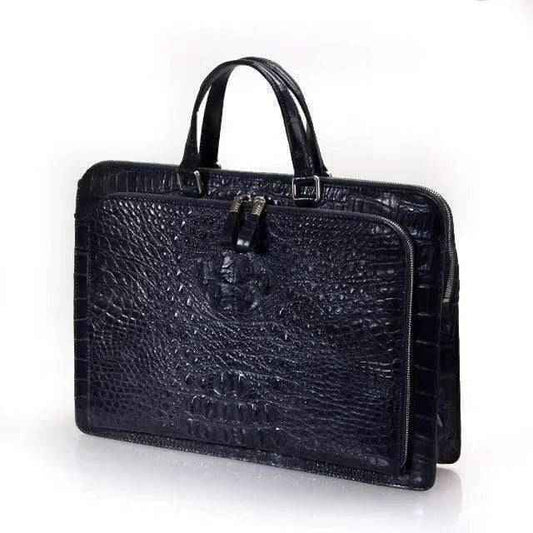 Borsa da lavoro da uomo in pelle di coccodrillo, borsa per laptop e ventiquattrore da lavoro