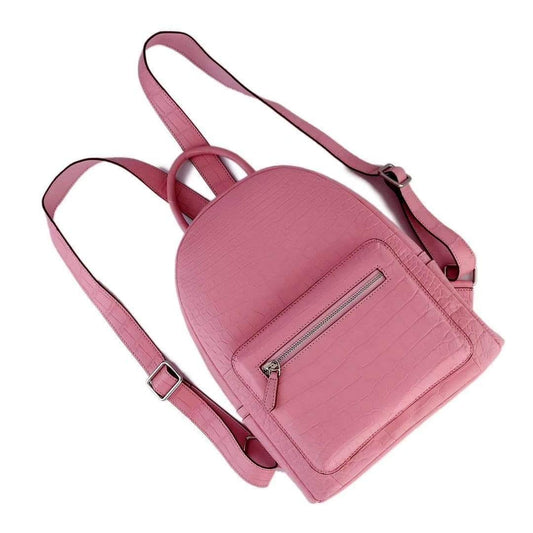 Crocodile Leather Backpack Pink For Women