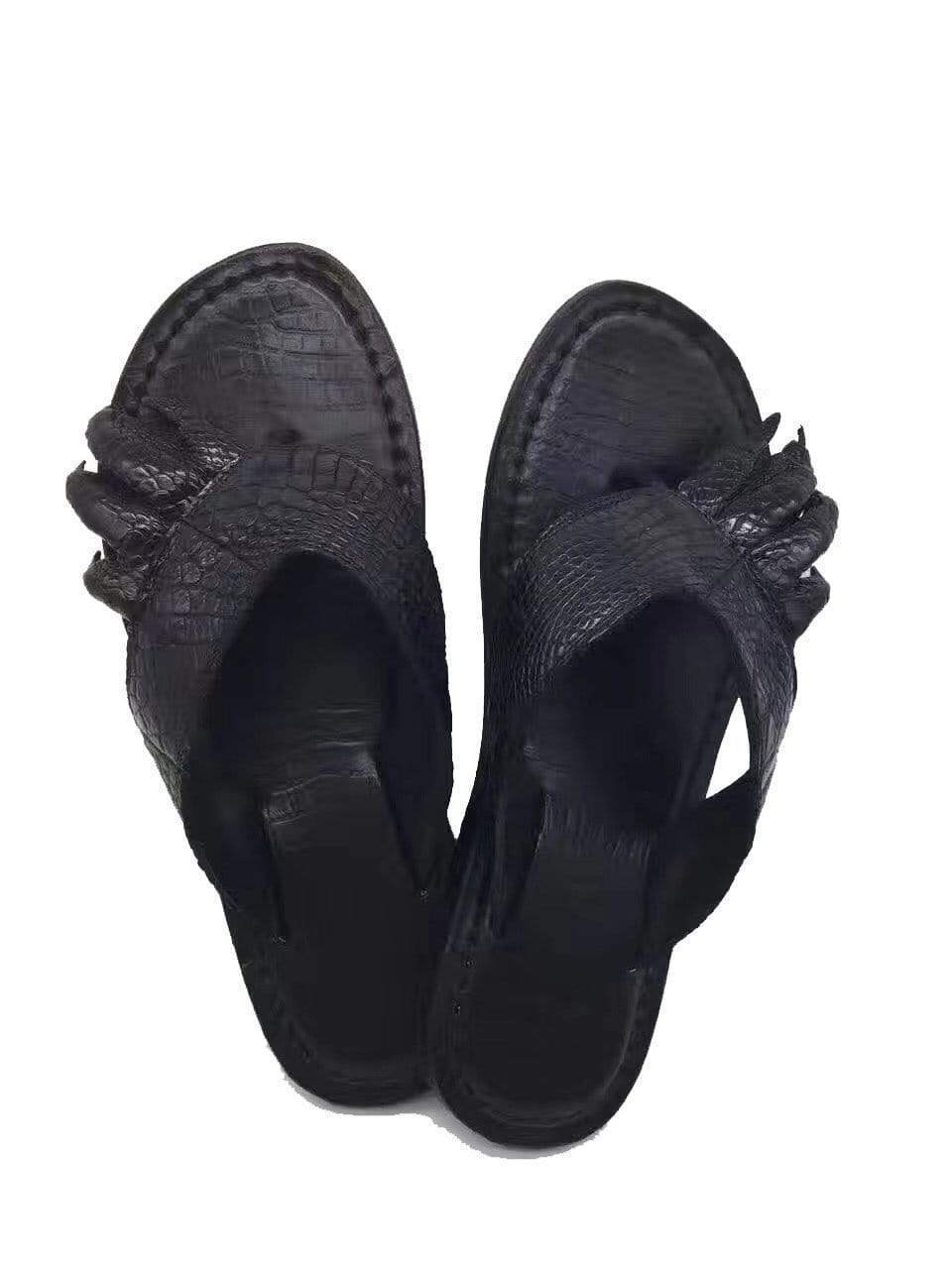 Crocodile Shoes Genuine Crocodile Leather Mens Slipper