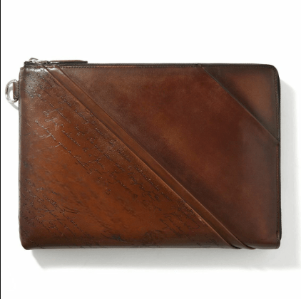 Preorder Vintage Brown Scritto-Leather Wristlets Pouch
