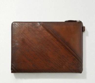 Preorder Vintage Brown Scritto-Leather Wristlets Pouch