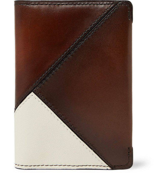 Preorder Patchwork Leather Billfold Wallet - Men - Brown