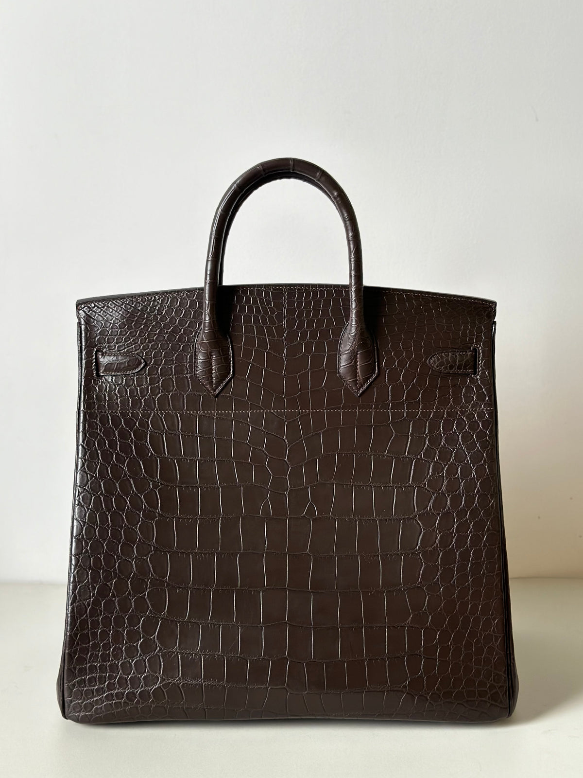 Preorder Genuine Nile Crocodile Skin Leather 45cm Oversized Padlock Business Handbags Office Bags