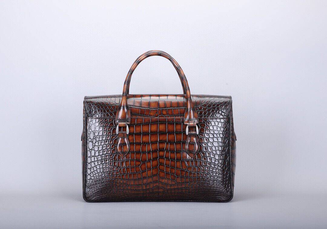 Men's Vintage Crocodile Leather Briefcase