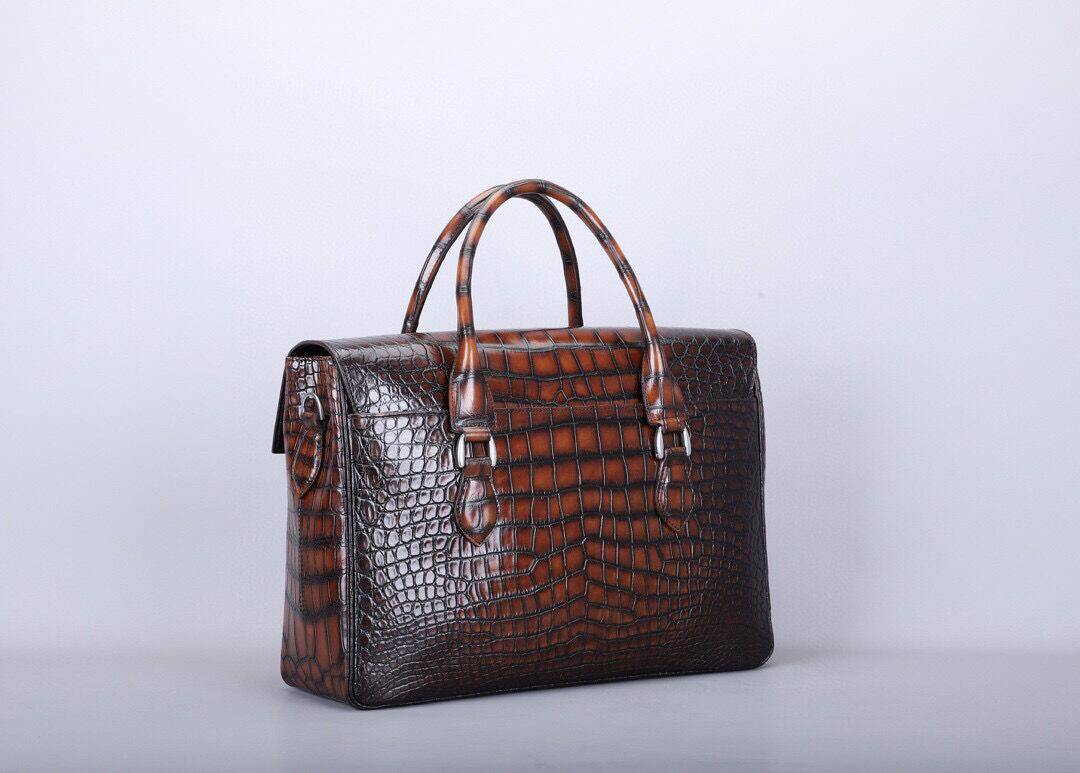 Men's Vintage Crocodile Leather Briefcase