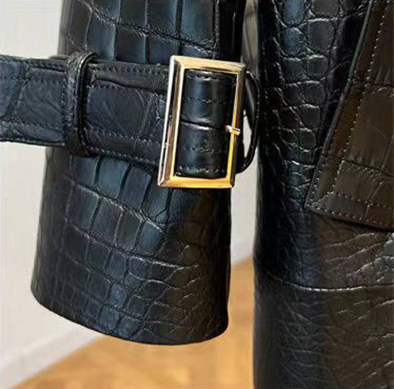 Giacca a vento in pelle di coccodrillo