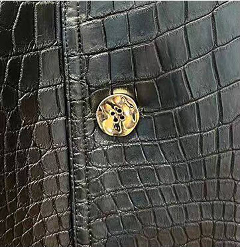 Giacca a vento in pelle di coccodrillo