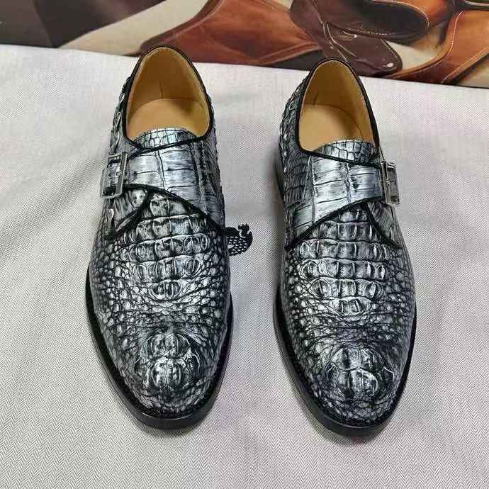 Crocodile Leather Lace-Up Shoes,Crocodile Business Dress Shoes