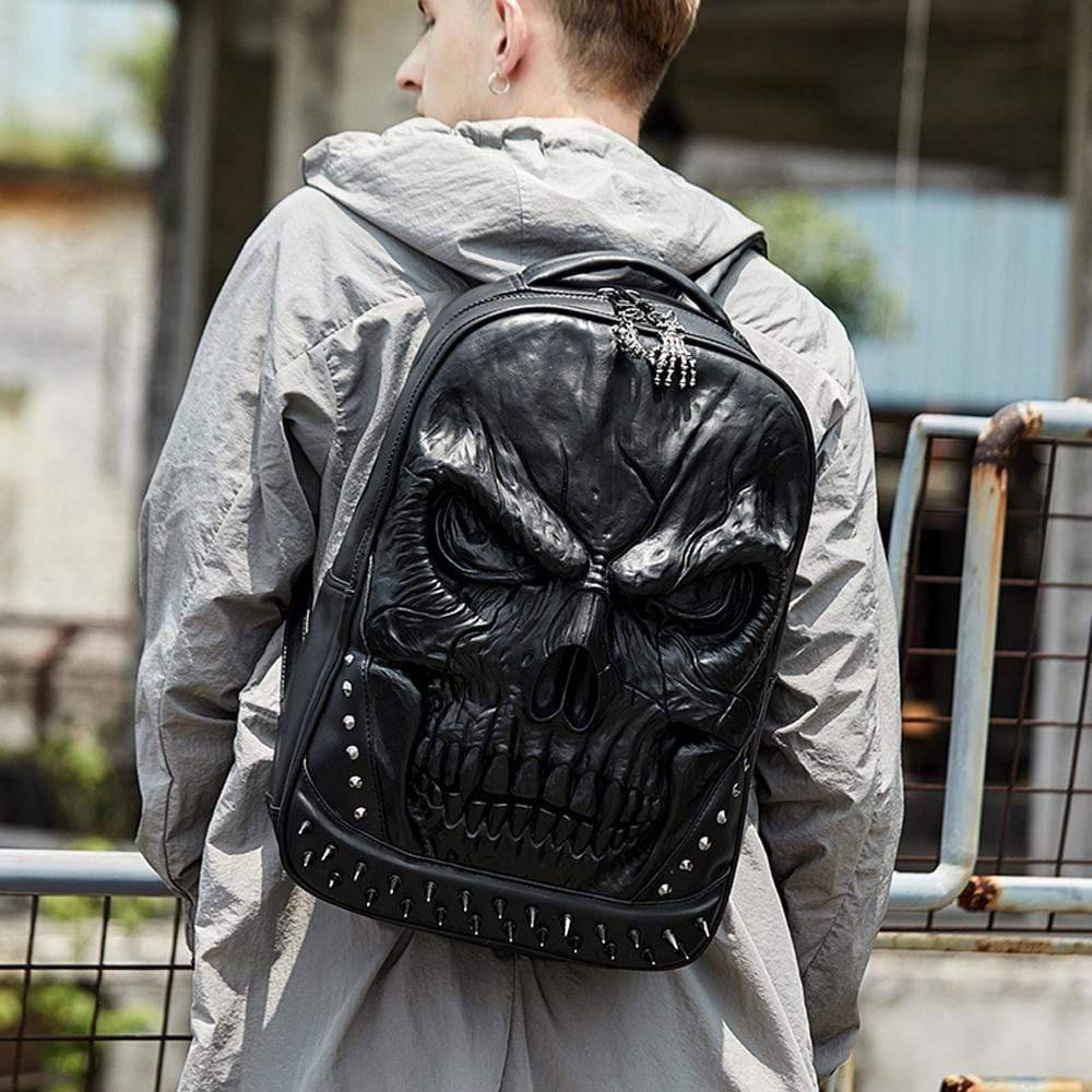 alt
Zaino 3D grande con faccia da teschio, zaino con rivetti, zaino casual
