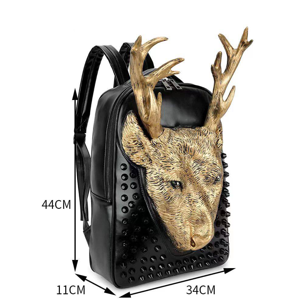 3D Bags Fashion Cow Head Studded Backpack