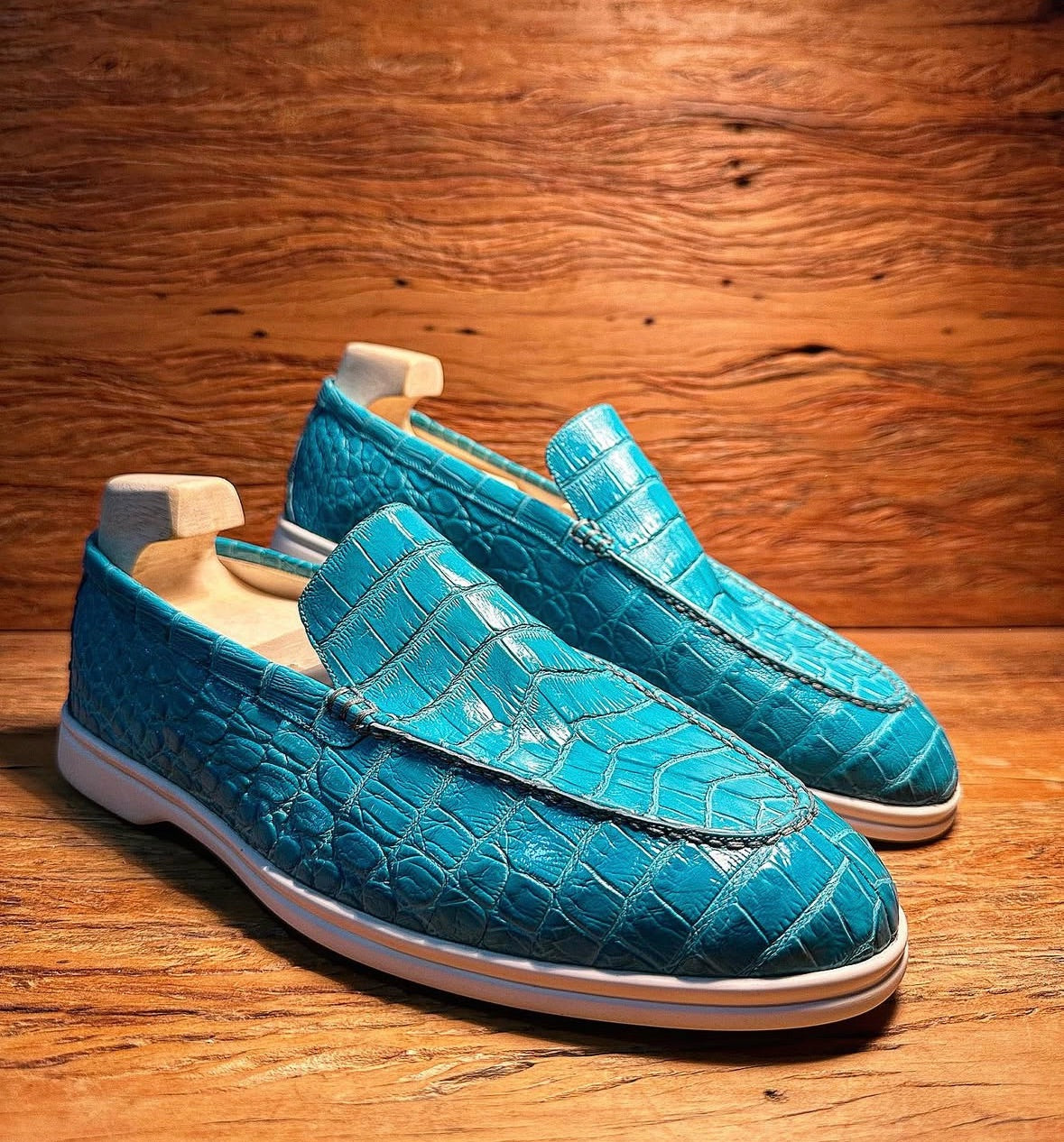 Preorder Vintage Crocodile Leather Loafer Shoes