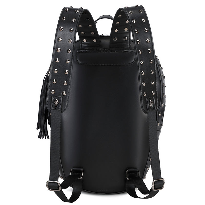 3D Backpack 3D PU Leather Skull Studded Backpack