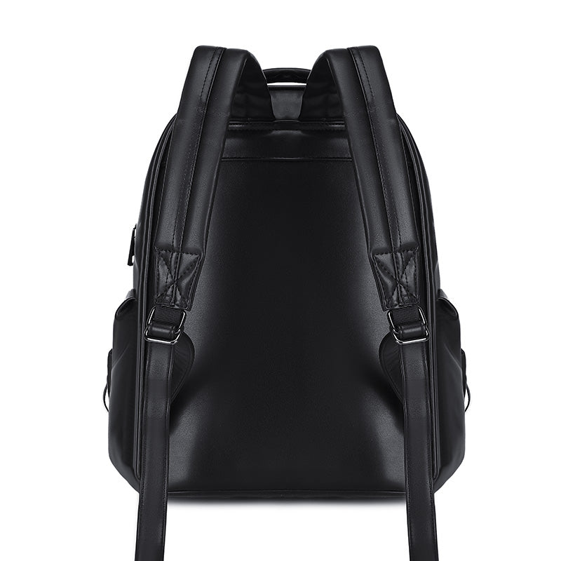 3D Backpack 3D PU Leather Beak Skull With Feather Computer Backpack