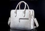 Crocodile Belly Leather Briefcase White
