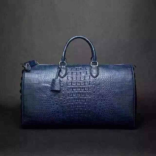 Borsa da viaggio grande tipo duffel in pelle di coccodrillo