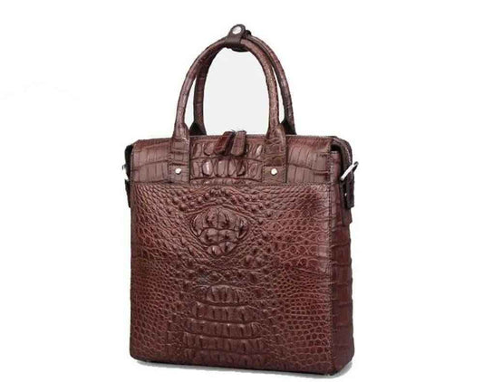 Valigetta in pelle di coccodrillo, borsa messenger per uomo