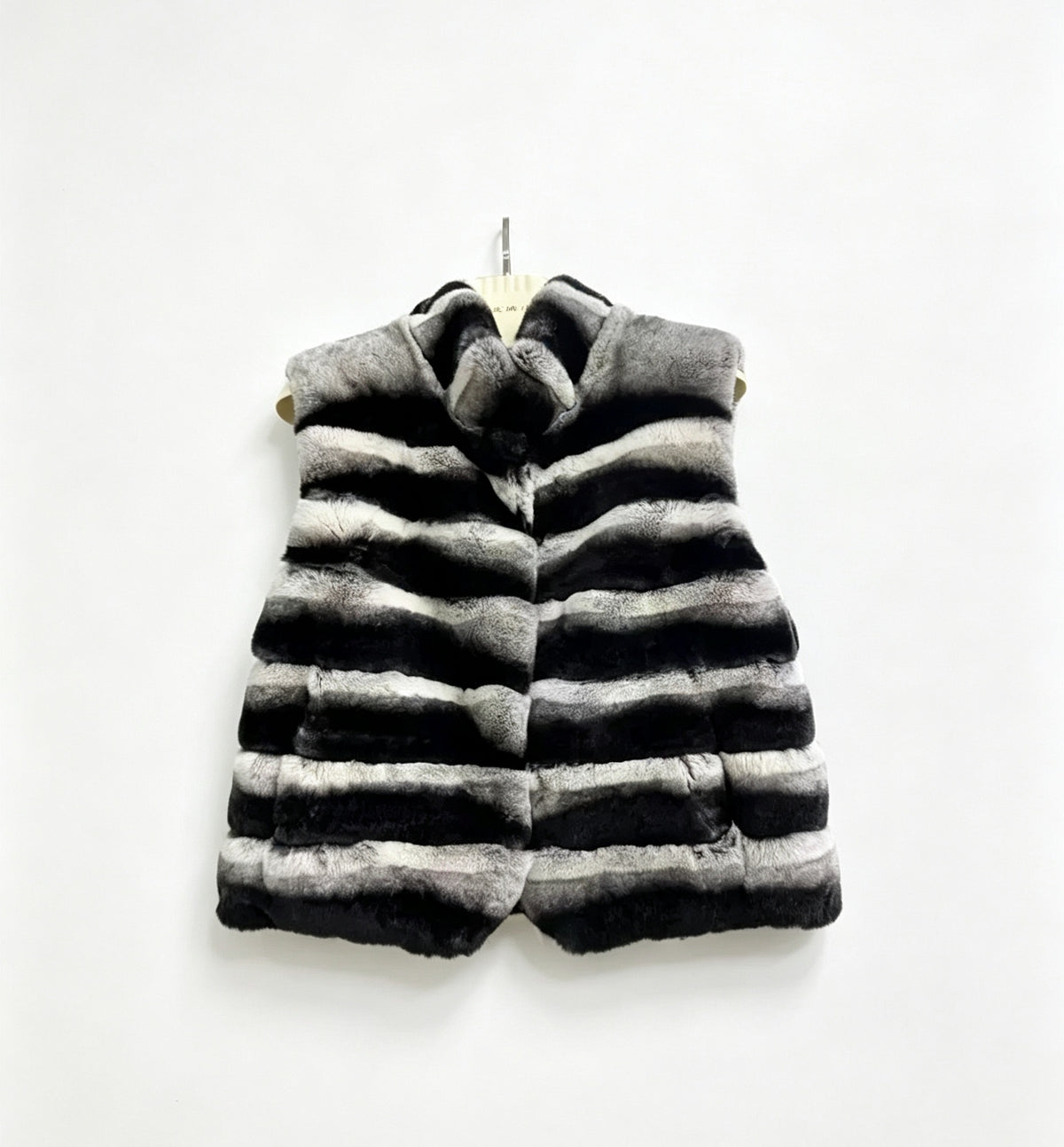 Unisex Chinchilla Dyed Rex Rabbit Fur Vest