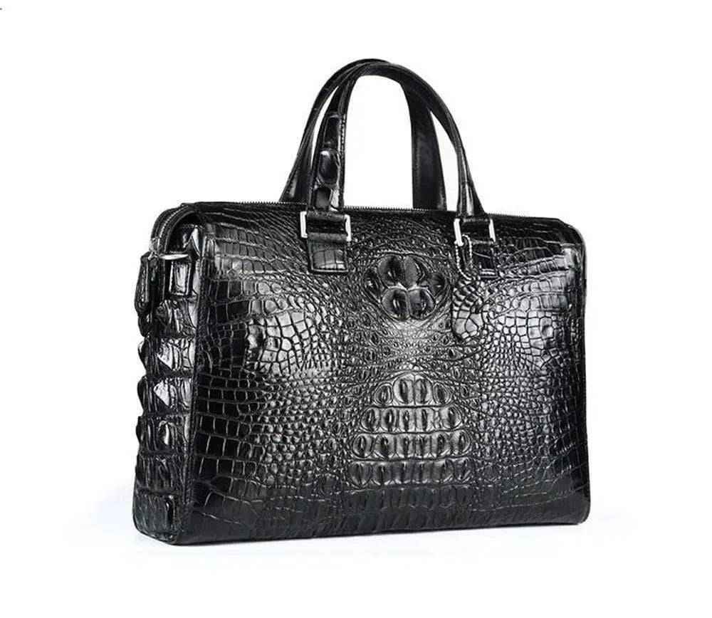 Genuine Crocodile Leather Laptop Briefcase Bag
