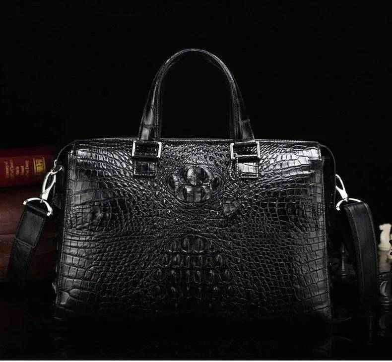 Genuine Crocodile Leather Laptop Briefcase Bag