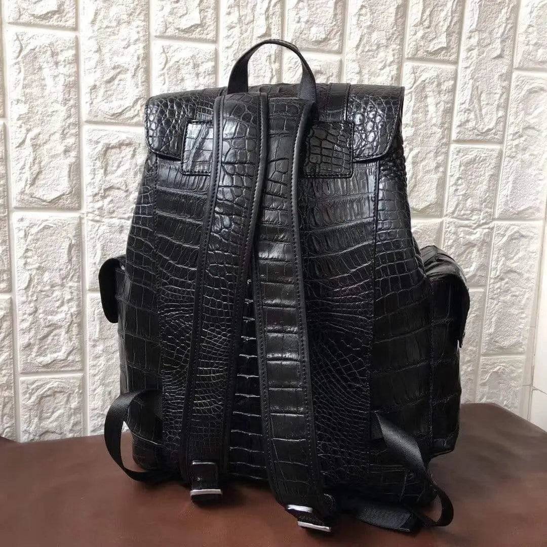 Genuine Crocodile Bone Leather Backpack