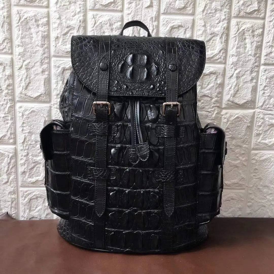 Genuine Crocodile Bone Leather Backpack