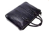 Genuine Crocodile Leather Skin Mens Briefcase Laptop Bag Shiny Black