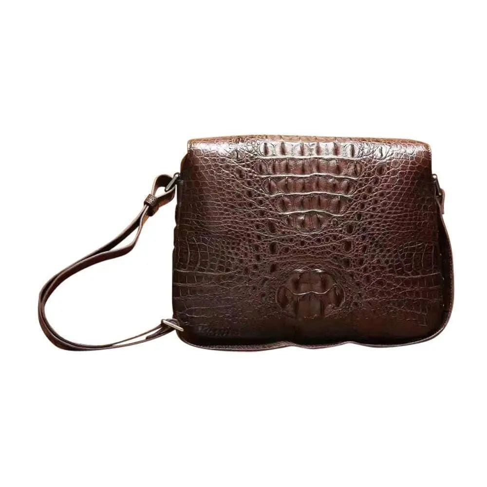 Genuine Crocodile Skin Leather Shoulder Messenger Cross body Bag