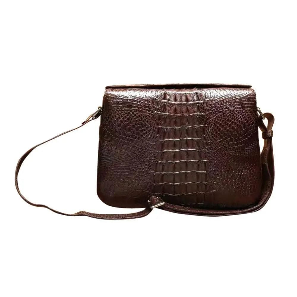 Genuine Crocodile Skin Leather Shoulder Messenger Cross body Bag