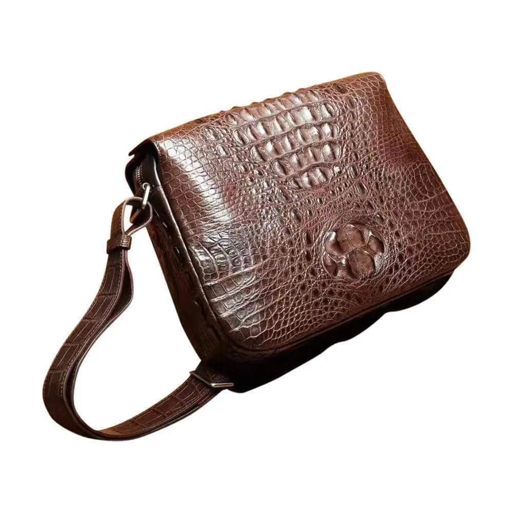 Genuine Crocodile Skin Leather Shoulder Messenger Cross body Bag