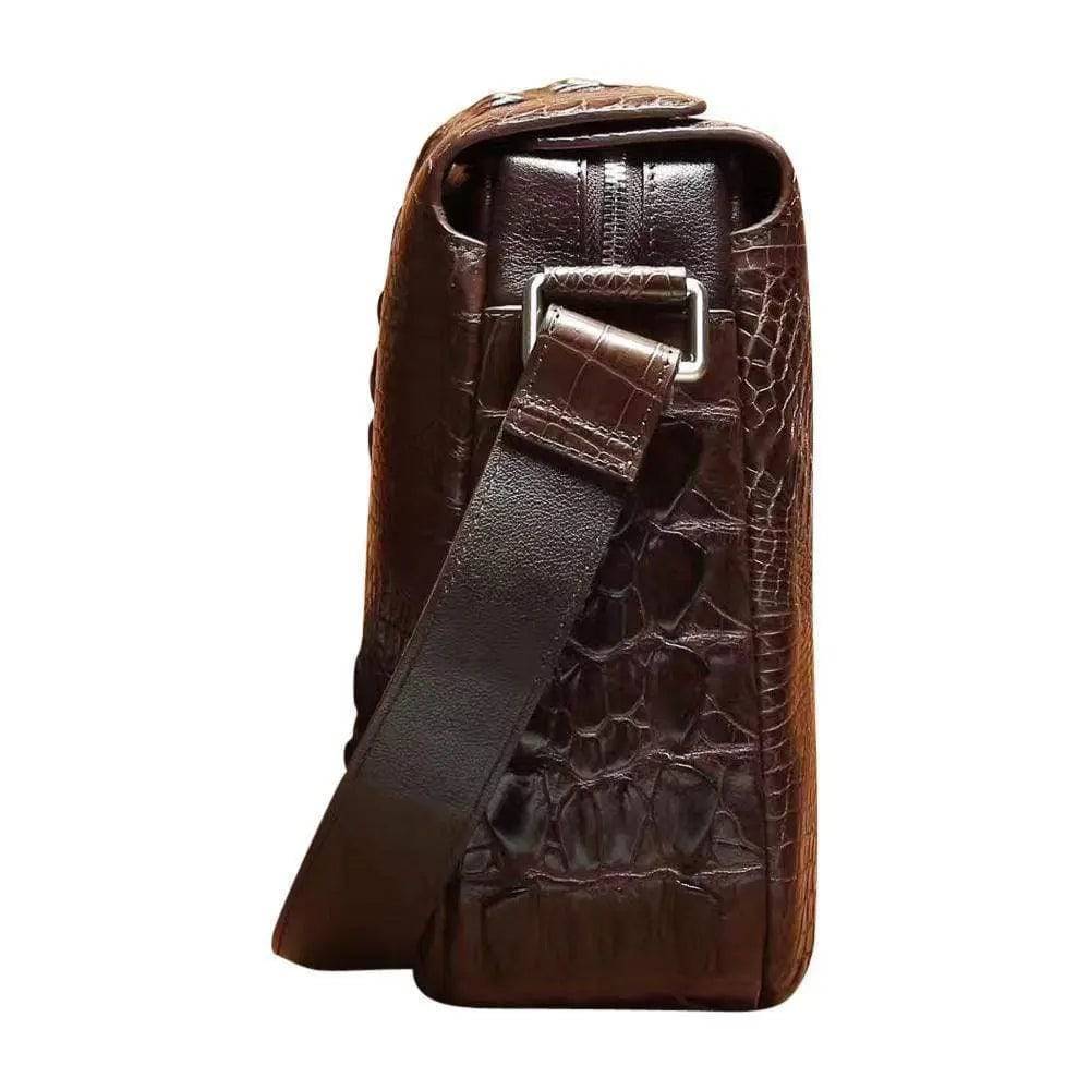 Genuine Crocodile Skin Leather Shoulder Messenger Cross body Bag