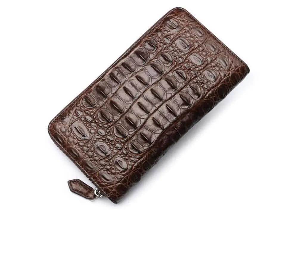 Genuine crocodile leather Large Long Zip Wallet