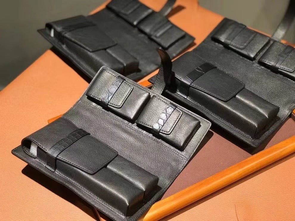 Genuine Crocodile Leather Cigar Bag