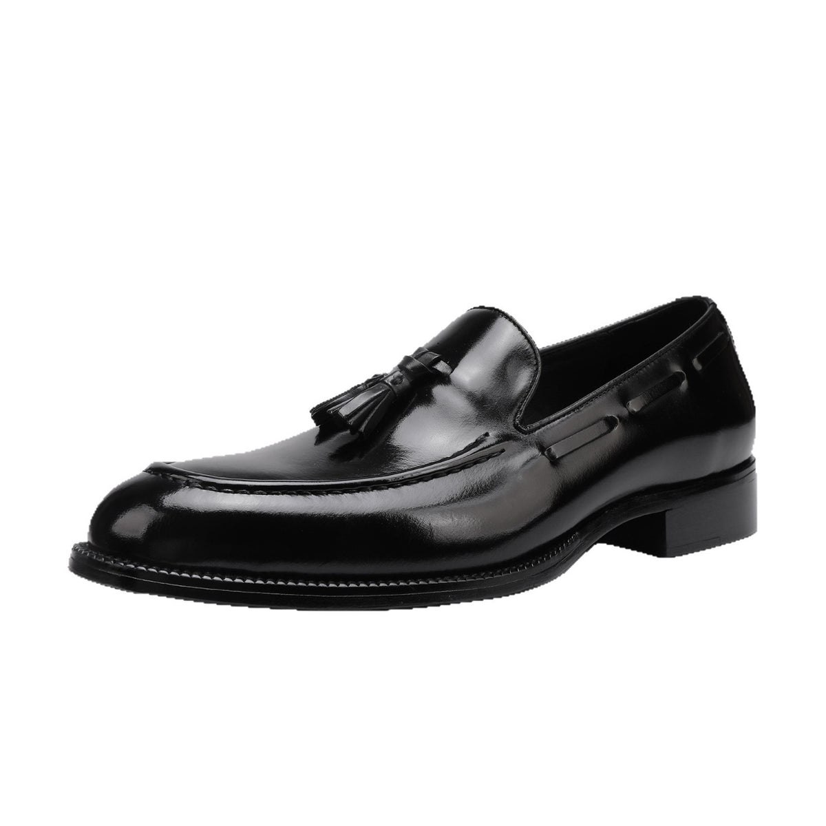 Preorder Genuine Shell Cordovan Leather Loafer Shoes With Tassle Dark Blue