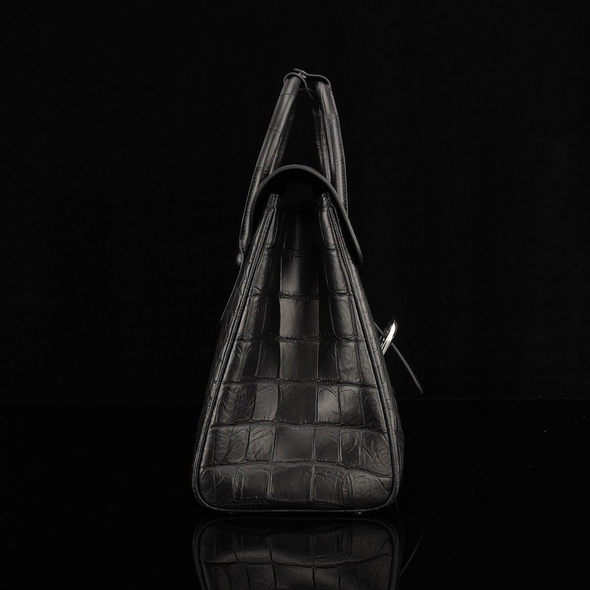 Crocodile Leather Briefcase Black