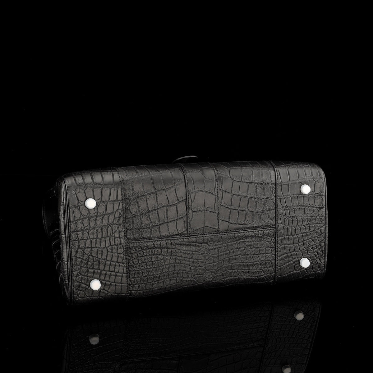 Crocodile Leather Briefcase Black