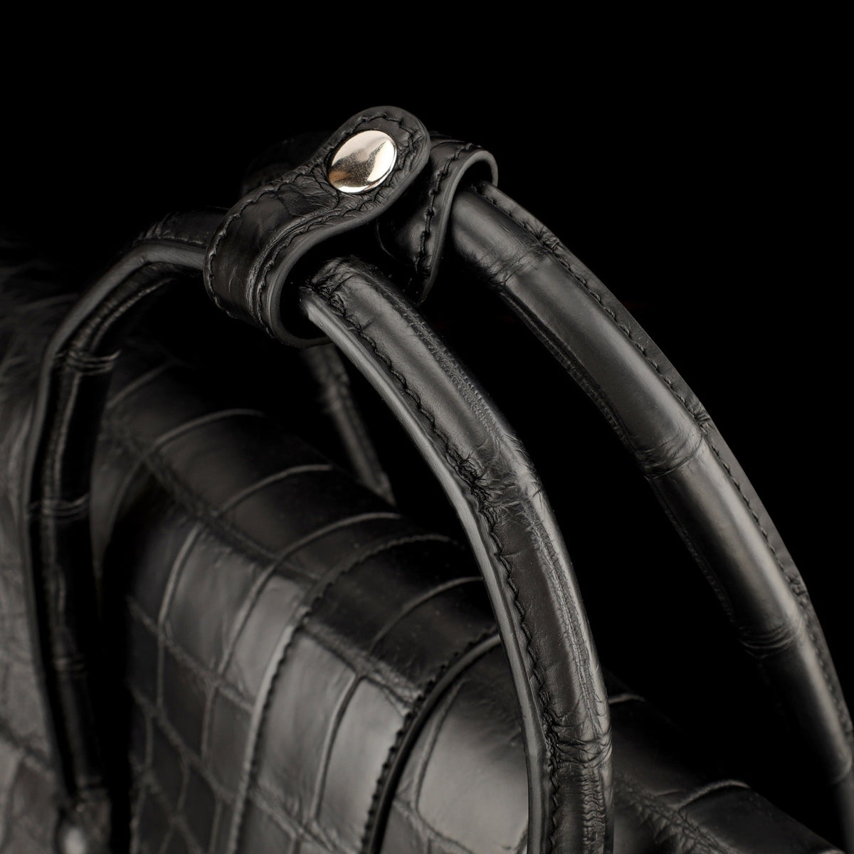 Crocodile Leather Briefcase Black