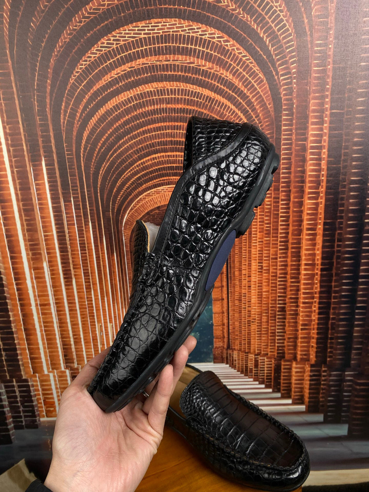 Crocodile Shoes Black Timeless Driving Shoes