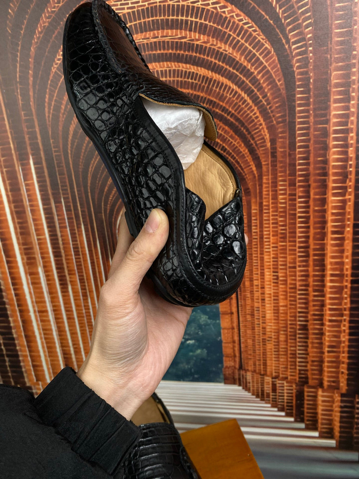 Crocodile Shoes Black Timeless Driving Shoes