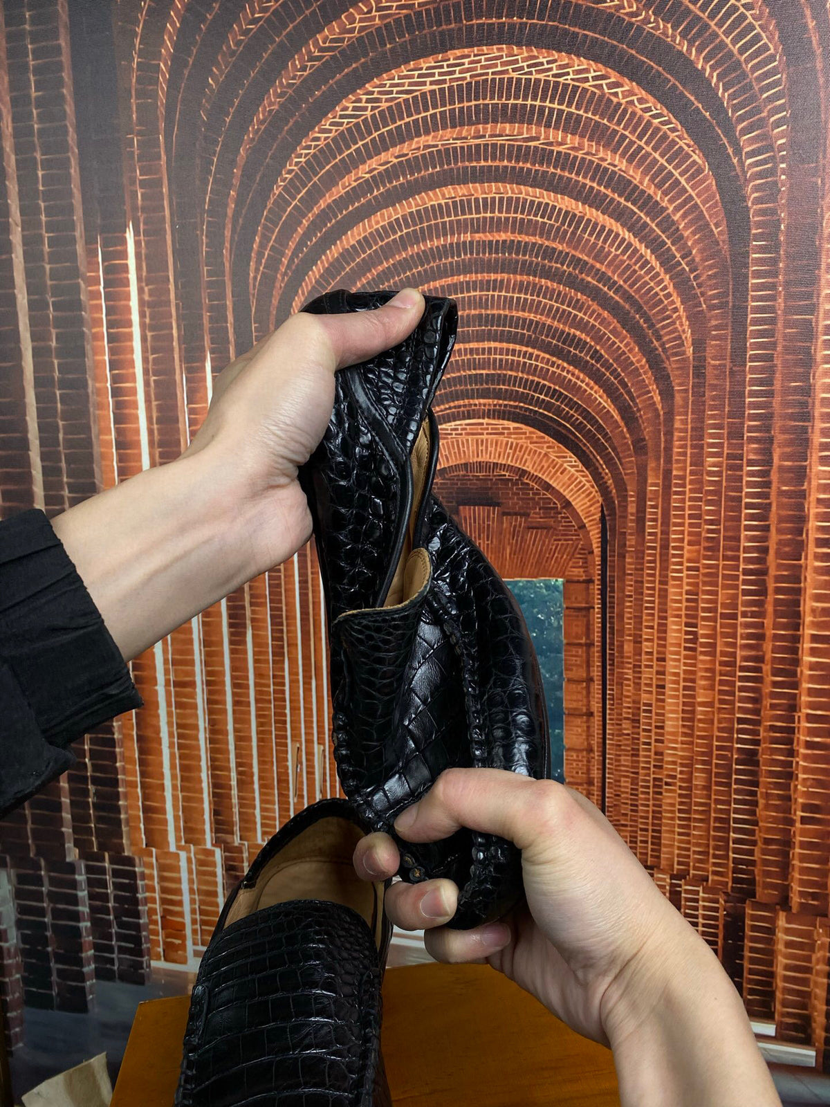 Crocodile Shoes Black Timeless Driving Shoes