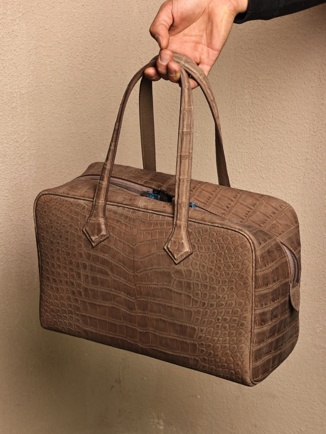 Genuine Crocodile Leather Weekend Tote Bag