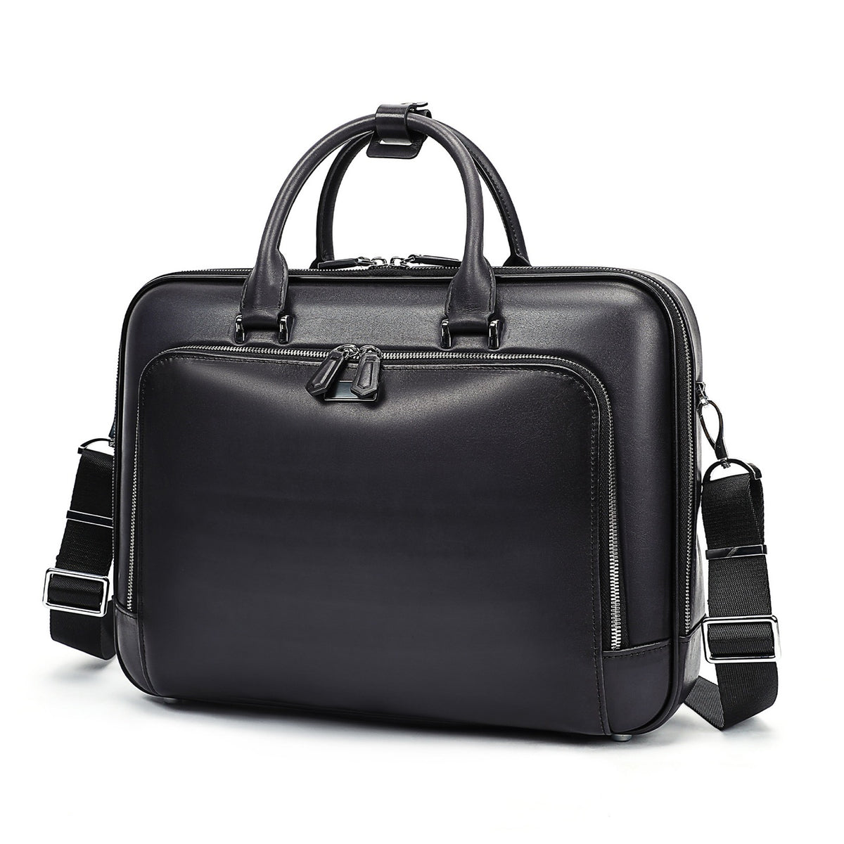 Unisex Vintage Genuine Calfskin Leather Check-In Carry On Universal Wheel 20 Inch Travelling Trolley Luggage Business Trolley Bag With Briefcase