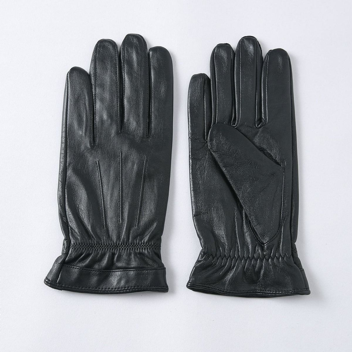 Men's Basic Leather Gloves Black
