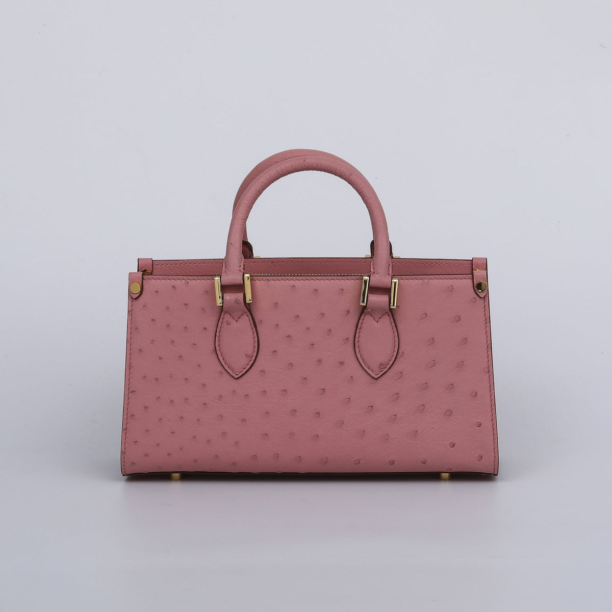 Womens Genuine Ostrich Skin Leathe Top Handle Satchel Bag