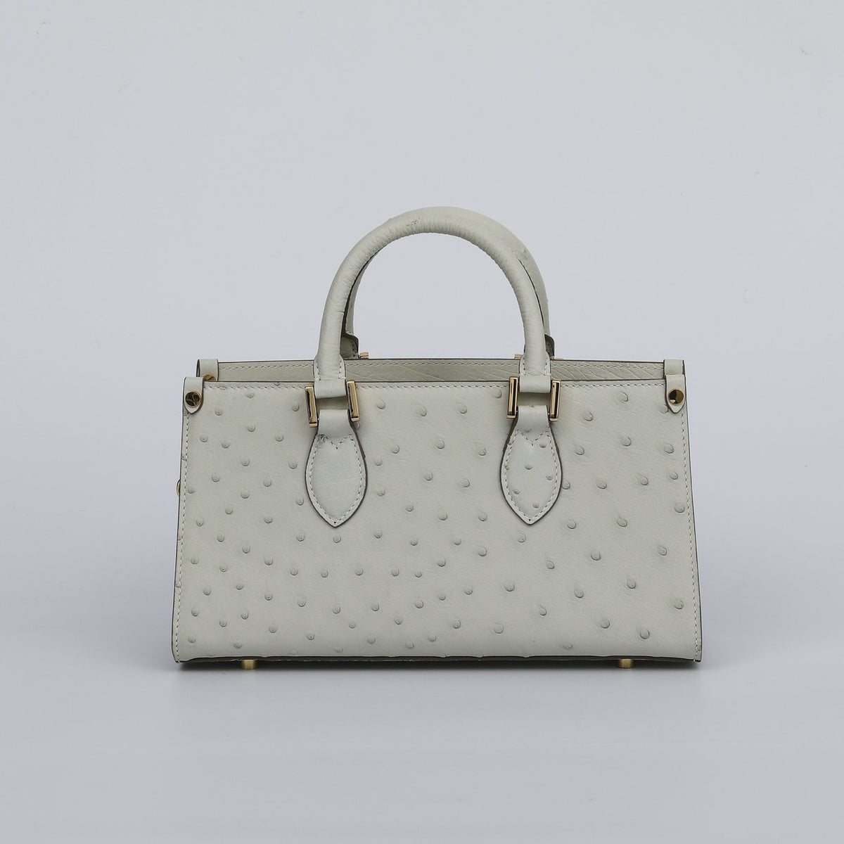 Womens Genuine Ostrich Skin Leathe Top Handle Satchel Bag