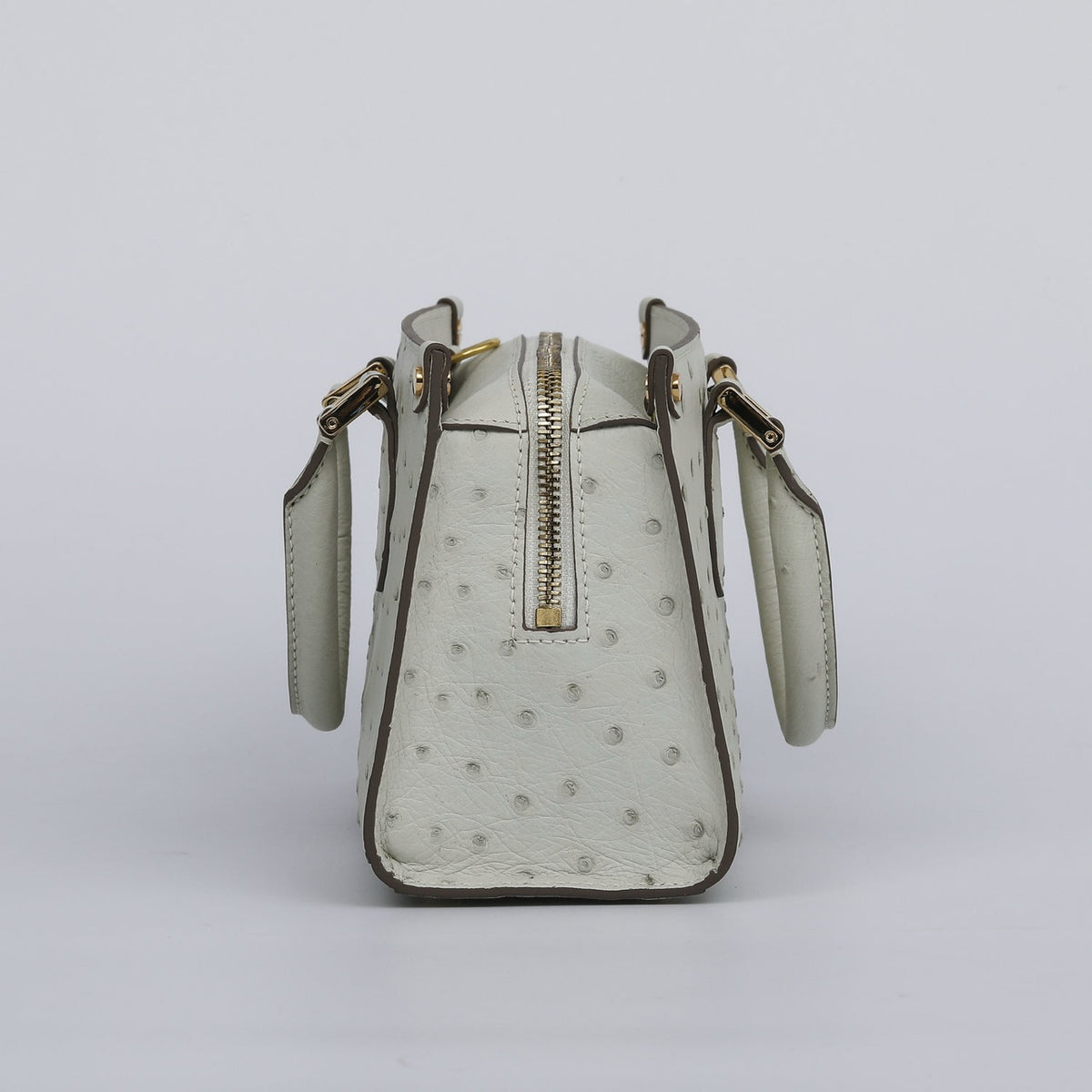 Womens Genuine Ostrich Skin Leathe Top Handle Satchel Bag