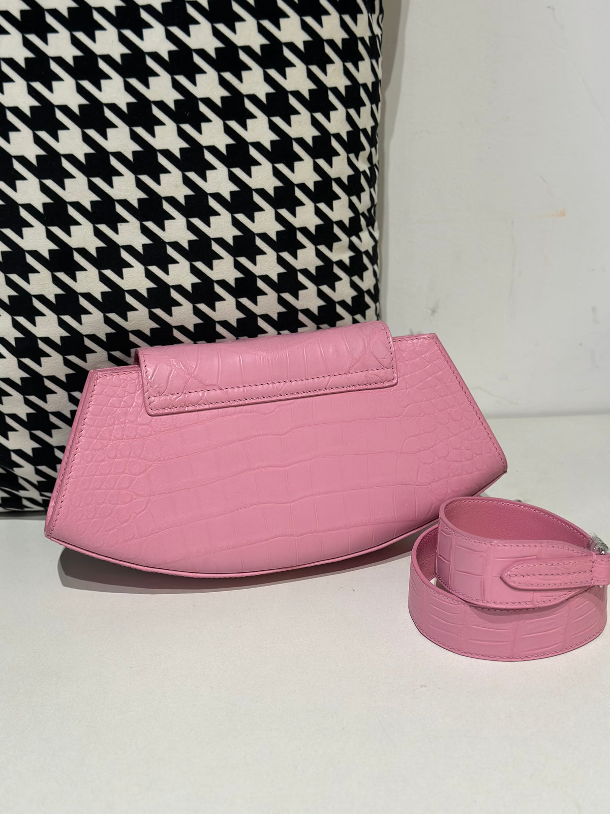 Crocodile Leather Shoulder Messenger Bags Pink