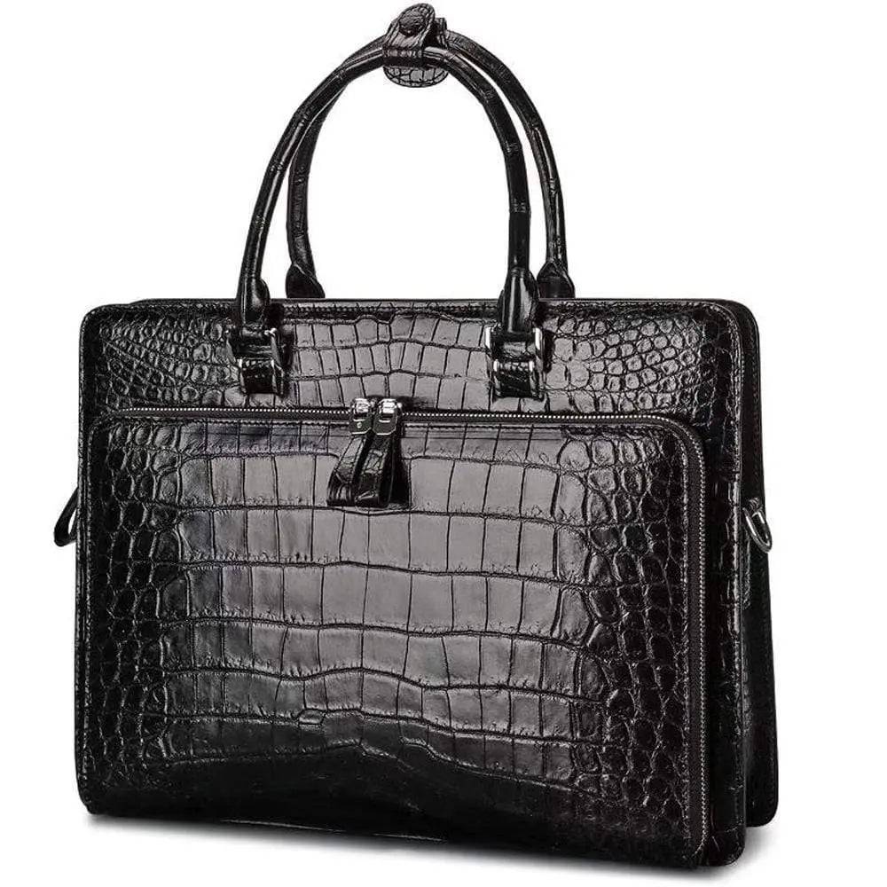 Men Briefcase Crocodile Leather Handbag Mens Briefcases for Laptop Messenger Mens Business Bag
