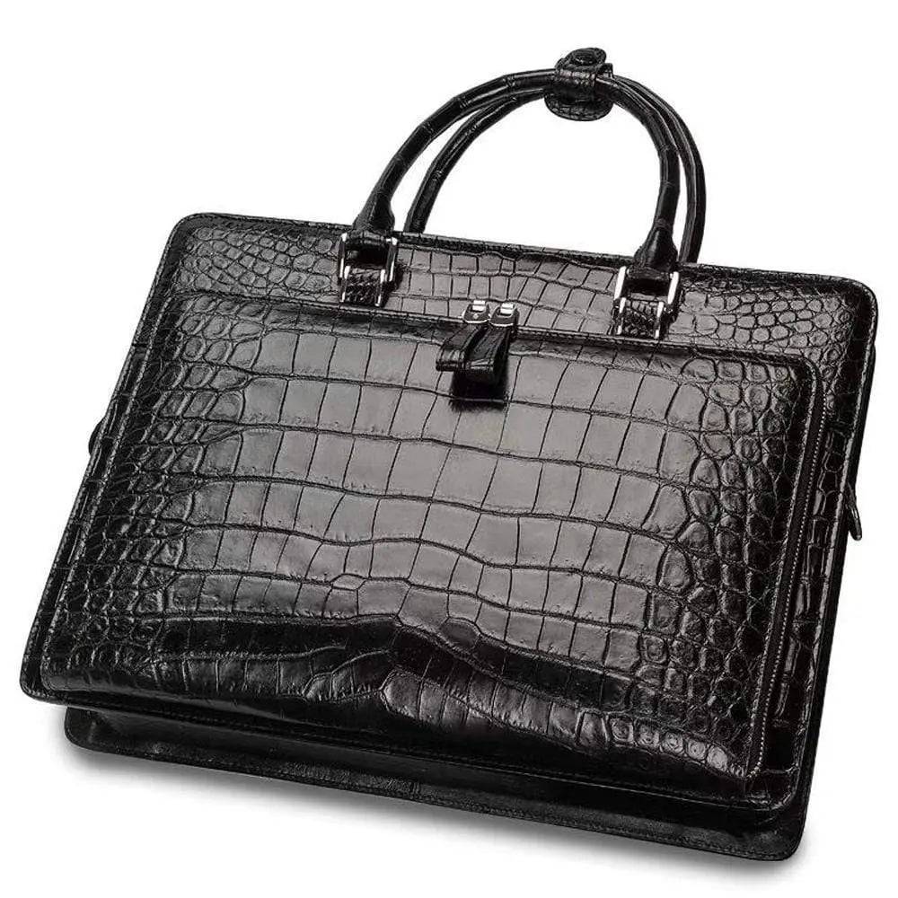 Men Briefcase Crocodile Leather Handbag Mens Briefcases for Laptop Messenger Mens Business Bag